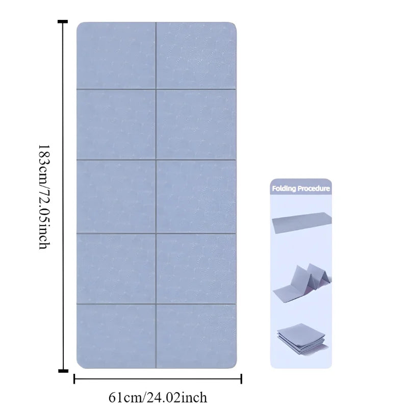 XMSJH Foldable Yoga Mat TPE Double Sided Non Slip Travel