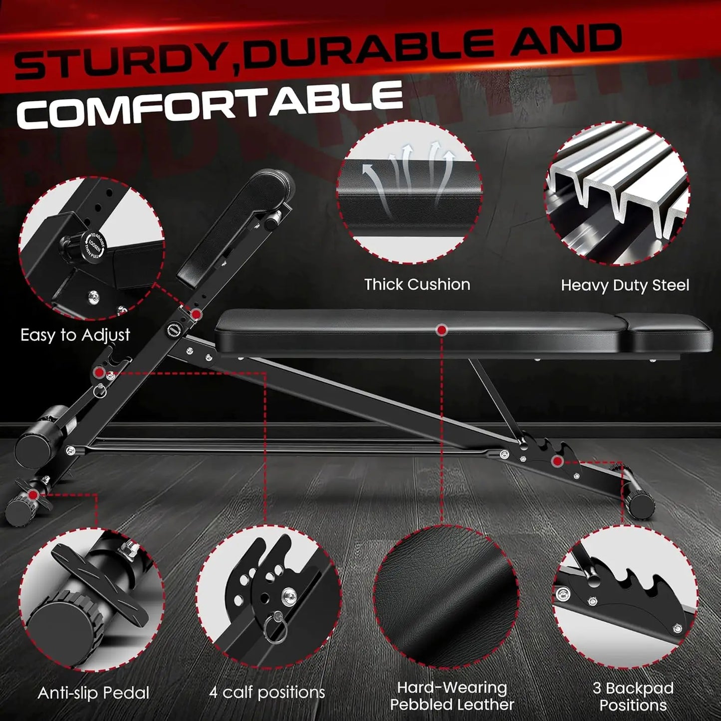 Hign-concerned Adjustable Weight Bench Foldable Roman Chair