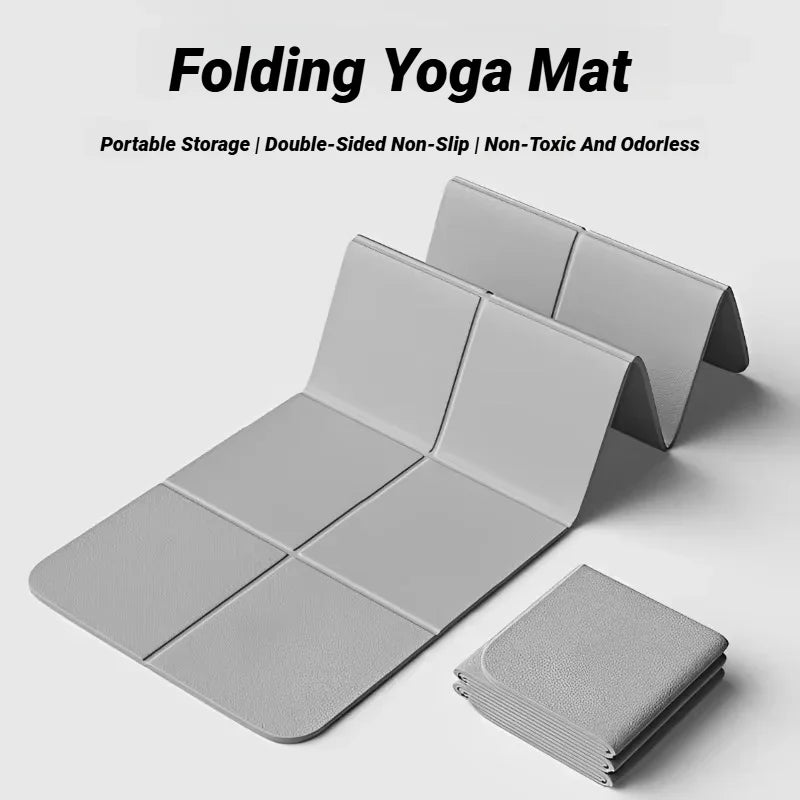 XMSJH Foldable Yoga Mat TPE Double Sided Non Slip Travel