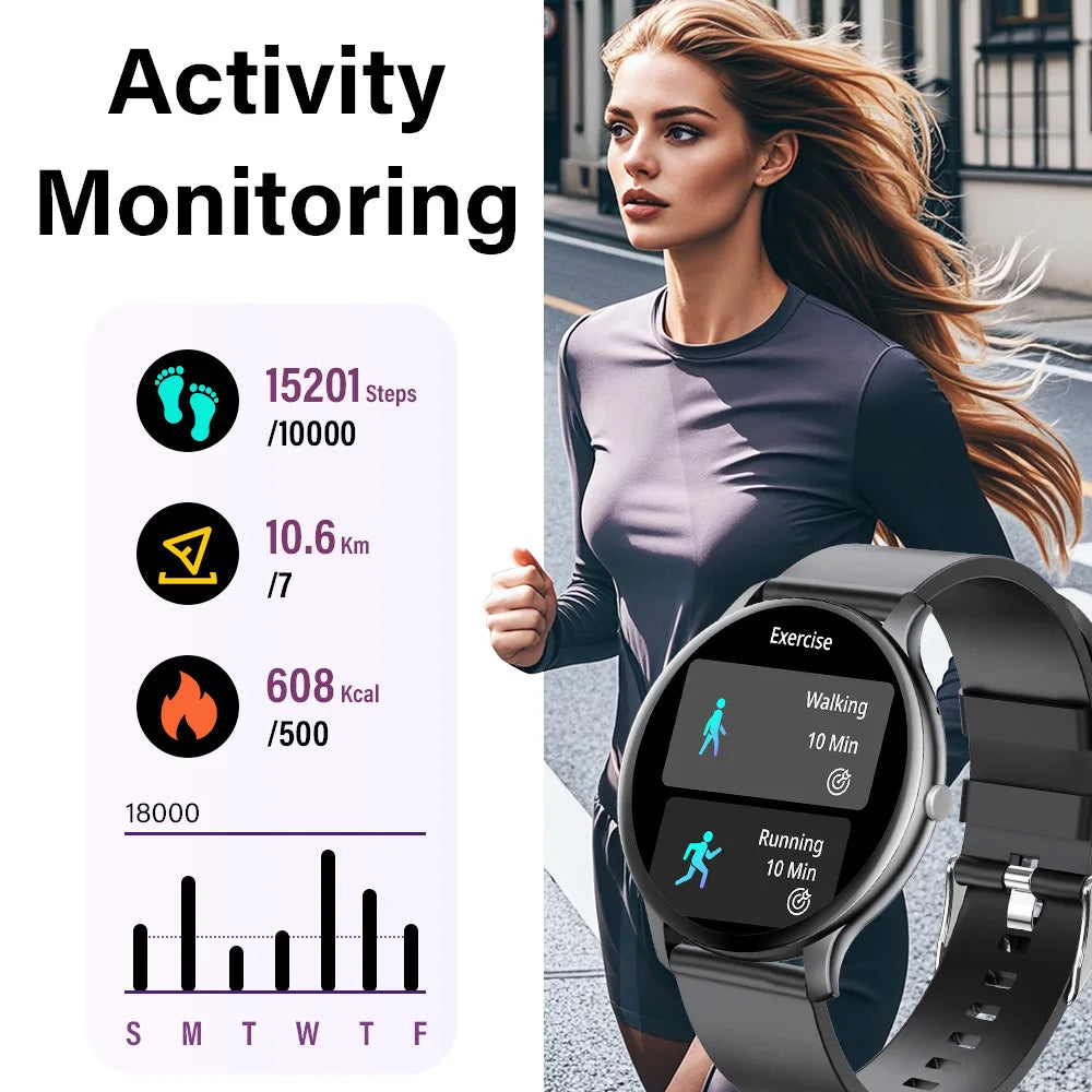 LAXASFIT Smartwatch IP68 Waterproof Fitness Tracker