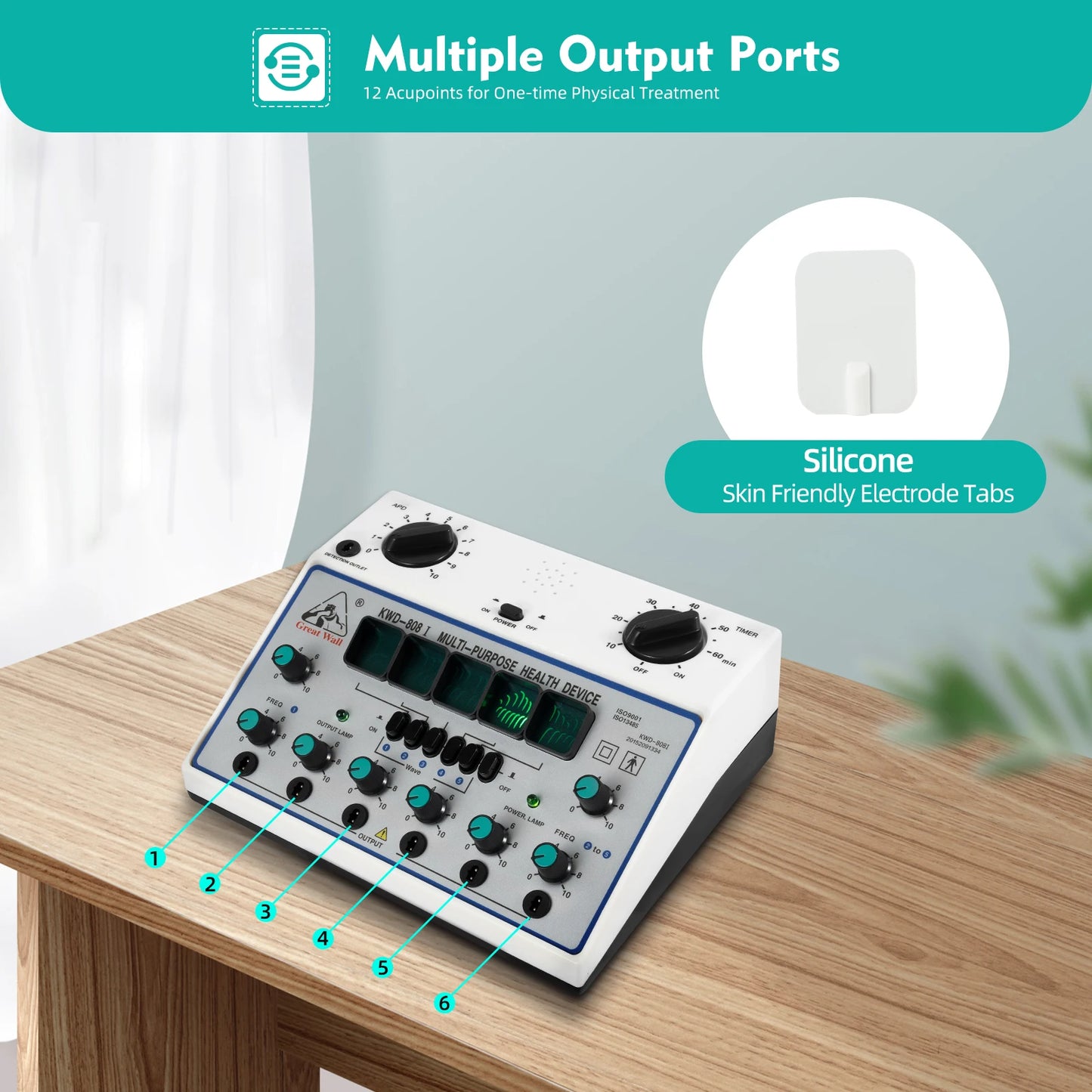 KWD 808I Pulse Massager 5 Wave TENS EMS Therapy Device