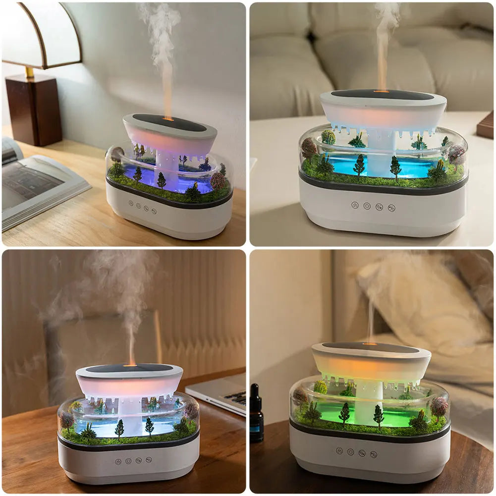 West Biking Rain Cloud Humidifier Aromatherapy Night Light