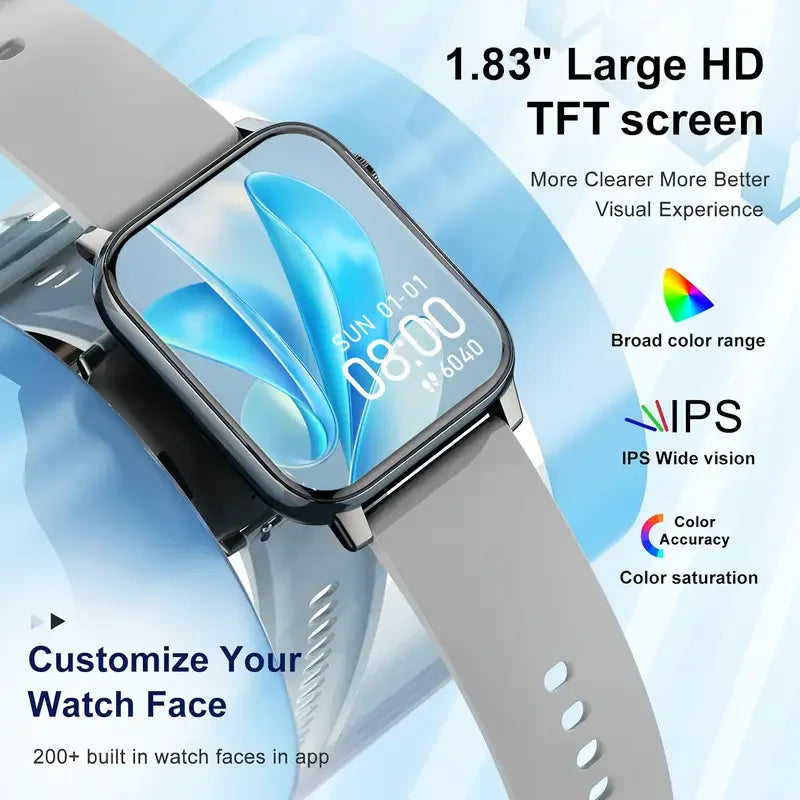 LAXASFIT Waterproof Smart Watch Bluetooth Call Assistant