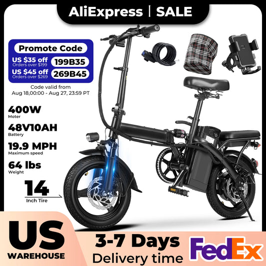 Terrosor 400W Foldable Electric Bicycle Seat And Basket