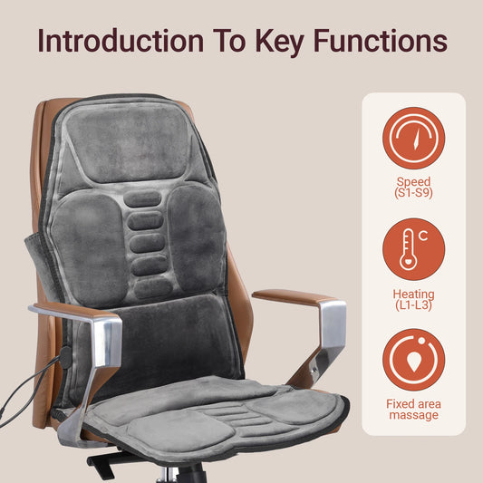IOWNREALUE Massage Seat Cushion Heating And Lumbar Support