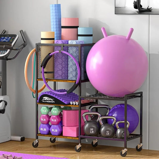 Hign-Concerned 5 Tier Dumbbell Rack Yoga Mat Storage