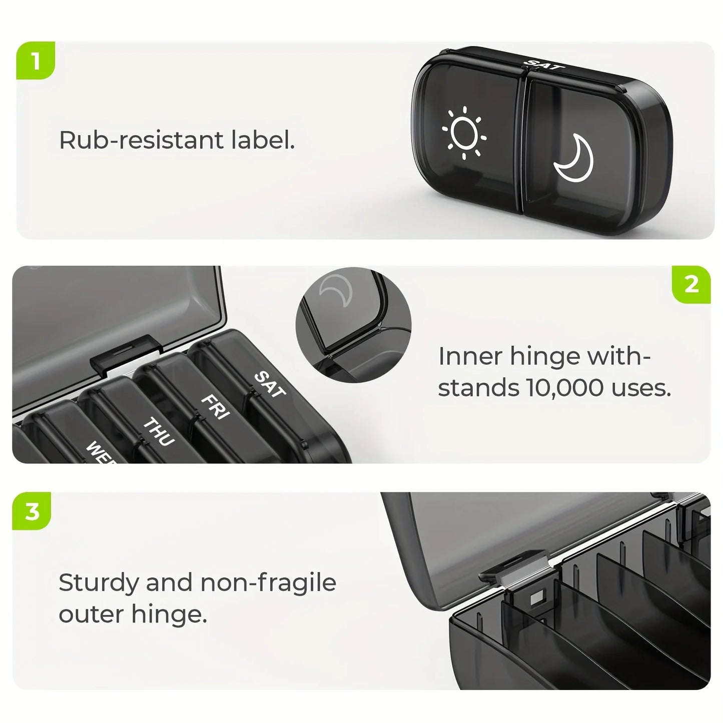 XMSJ Weekly Pill Organizer 7 Day AM PM Dual CaseKeeper