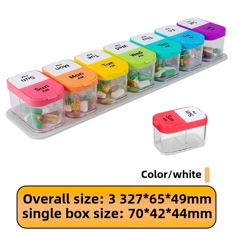 YIYUEQIANLI Pill Organizer 7 Day AM PM Weekly Case XL