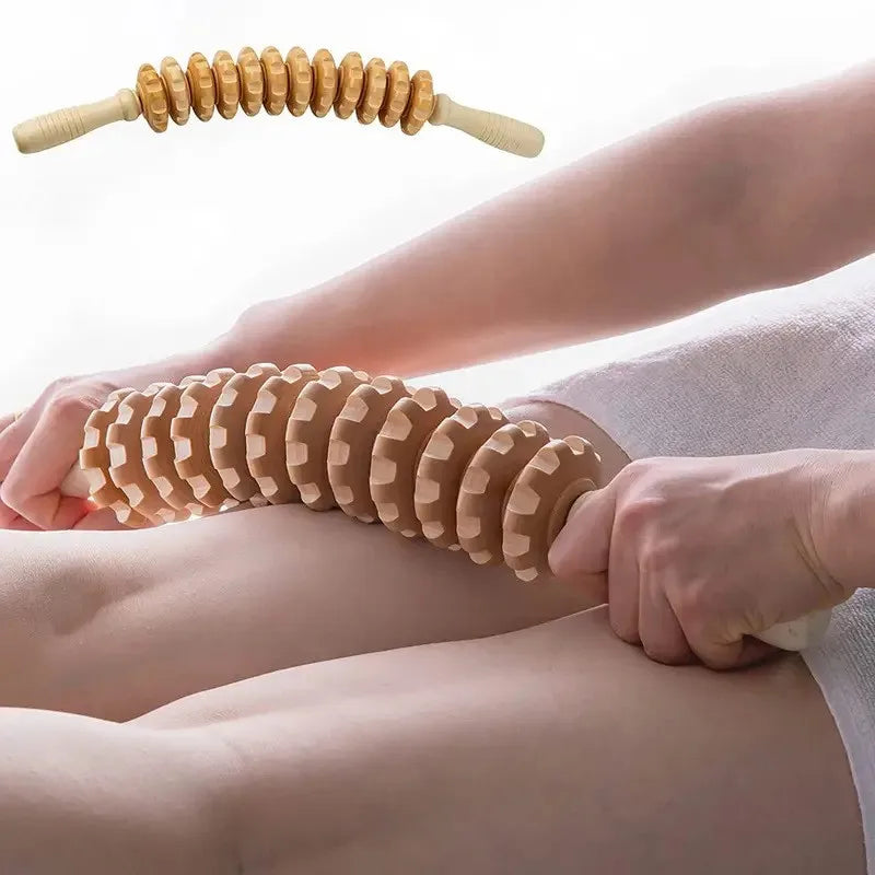 Hign Concerned Fascia Massager Anti Slip Wood Grooved Roller