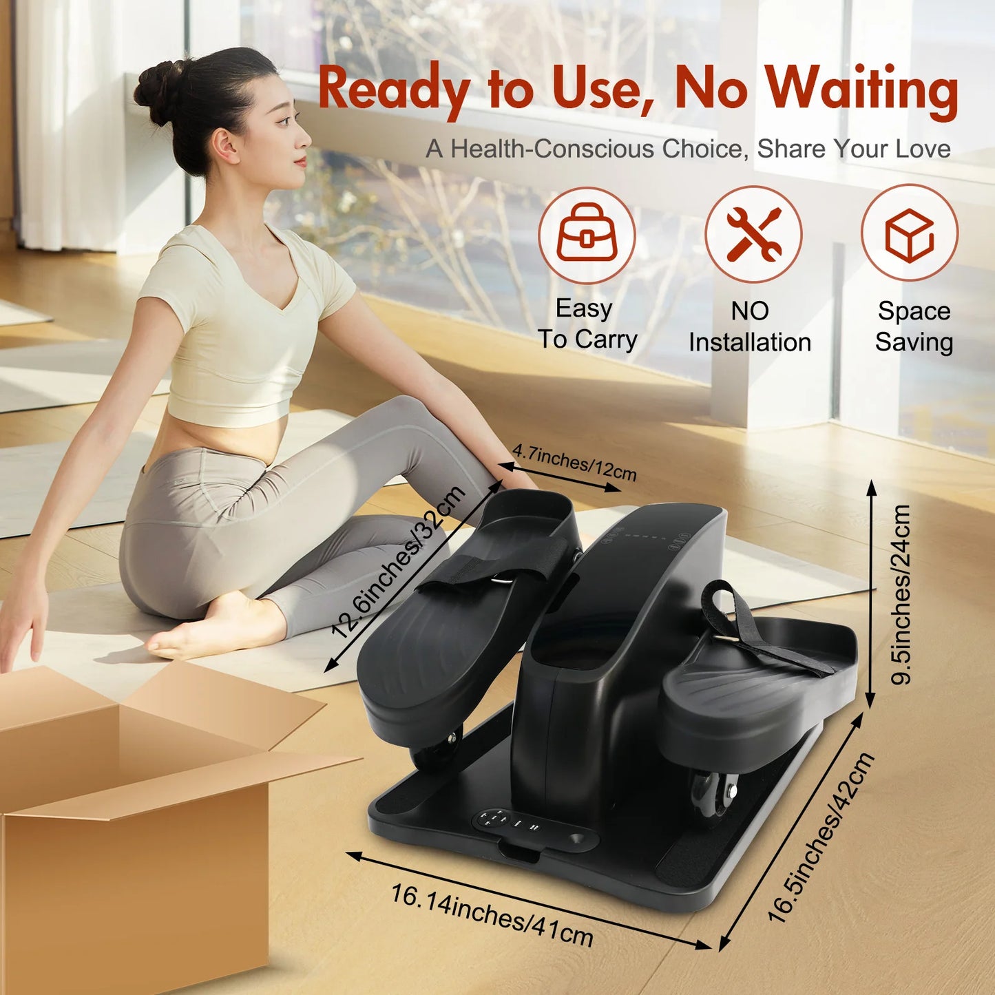 GamewiuHign Portable Under Desk Elliptical Pedal Trainer