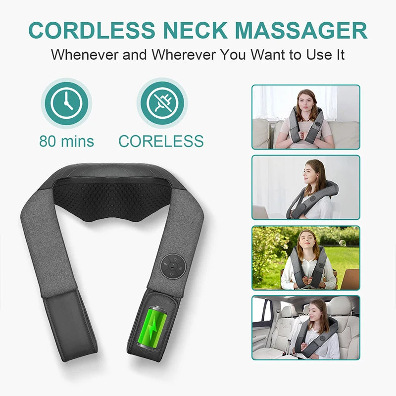 Nekteck Shiatsu Back Shoulder Neck Massager With Heat