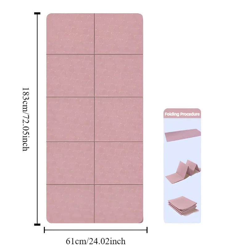 XMSJH Foldable Yoga Mat TPE Double Sided Non Slip Travel