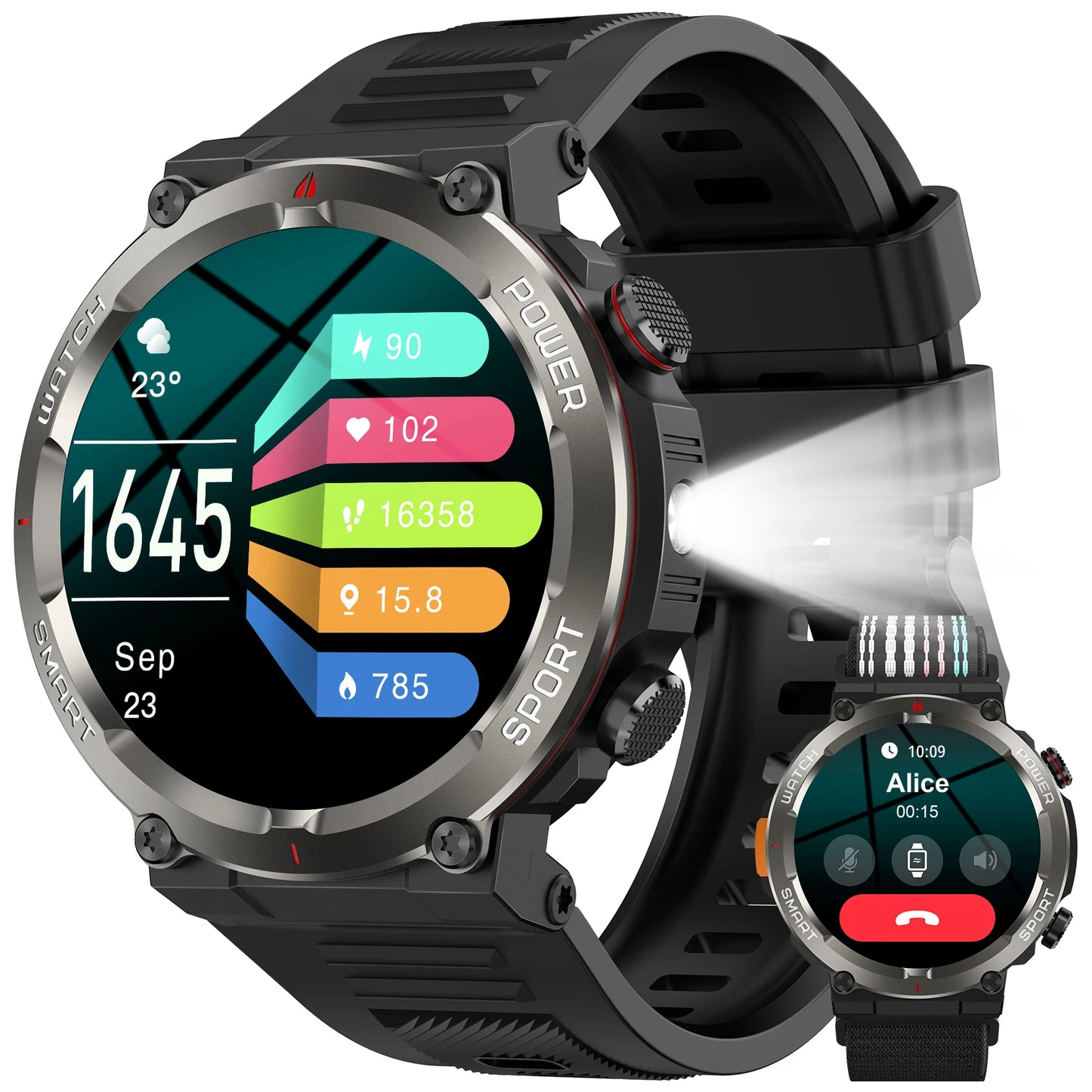 Blackview W50pro Waterproof Smartwatch With LED Flashlight