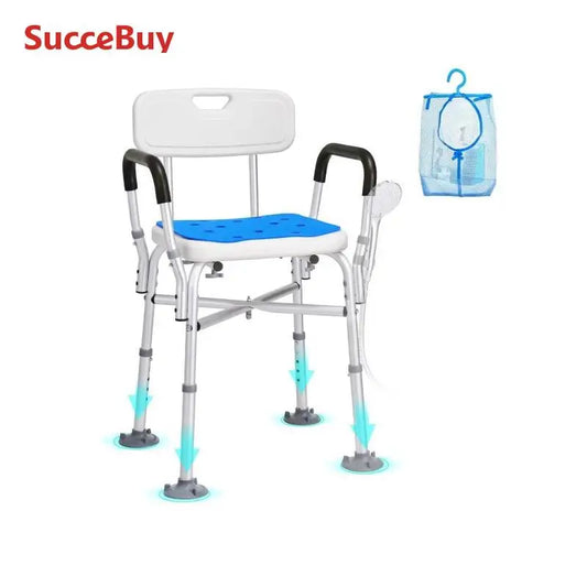 Hign-Concerned Shower Chair Adjustable Height Bath Bench