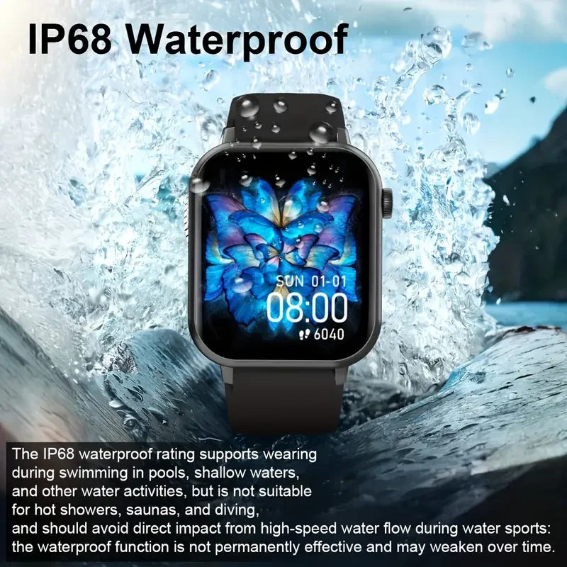 LAXASFIT Waterproof Smart Watch Bluetooth Call Assistant