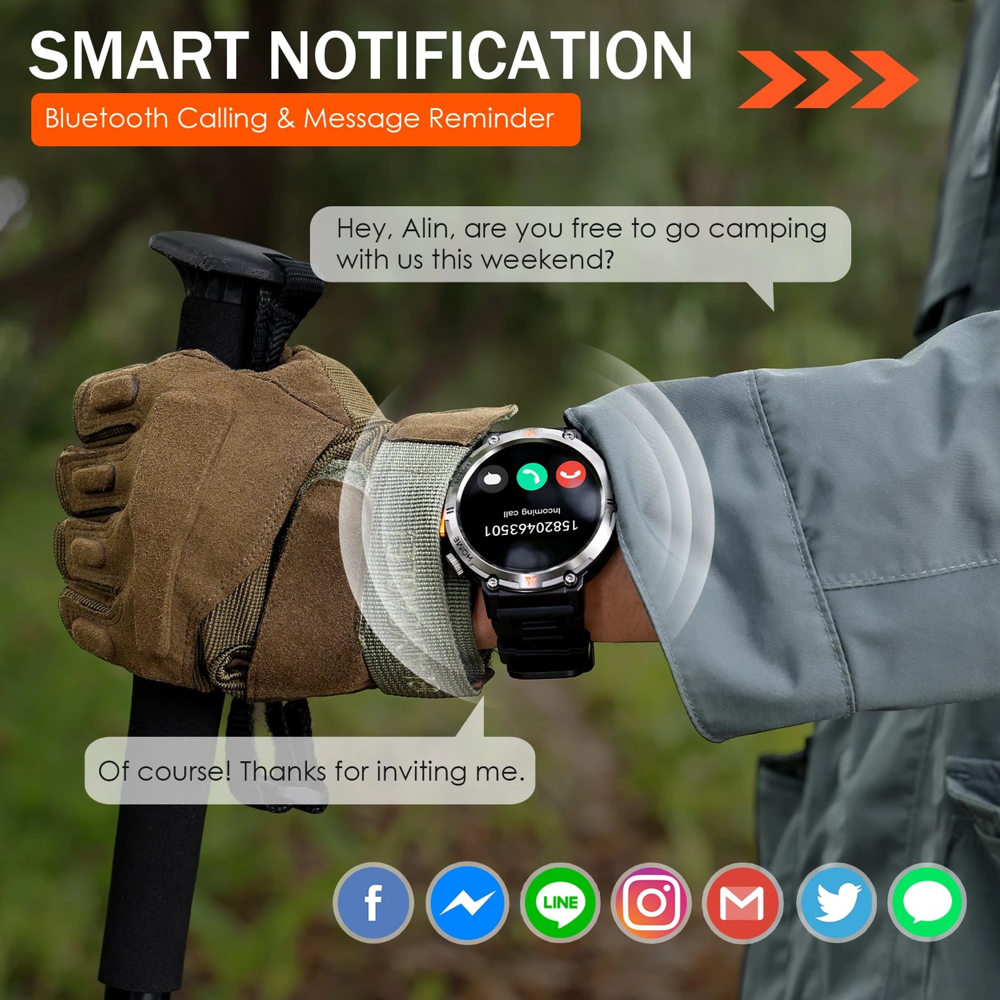 EIGIIS KE3 Smartwatch Bluetooth Call Health Monitor