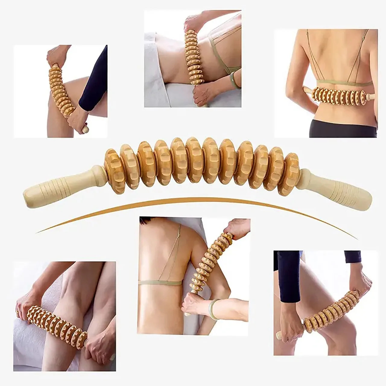 Hign Concerned Fascia Massager Anti Slip Wood Grooved Roller