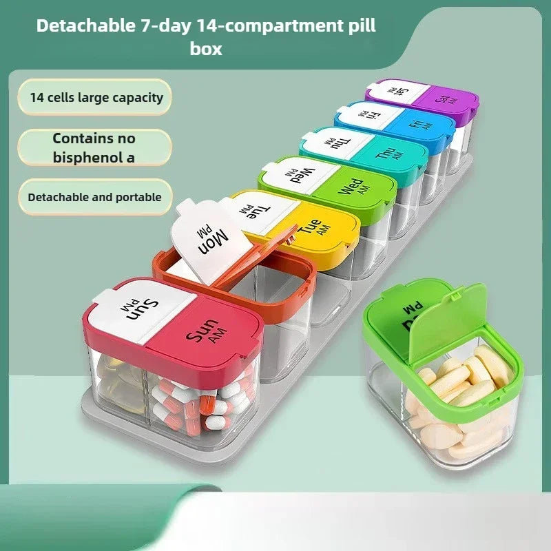 YIYUEQIANLI Pill Organizer 7 Day AM PM Weekly Case XL