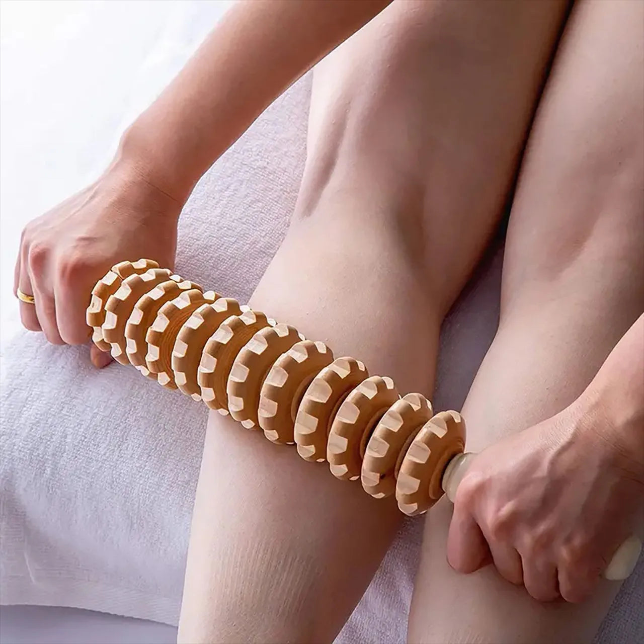 Hign Concerned Fascia Massager Anti Slip Wood Grooved Roller