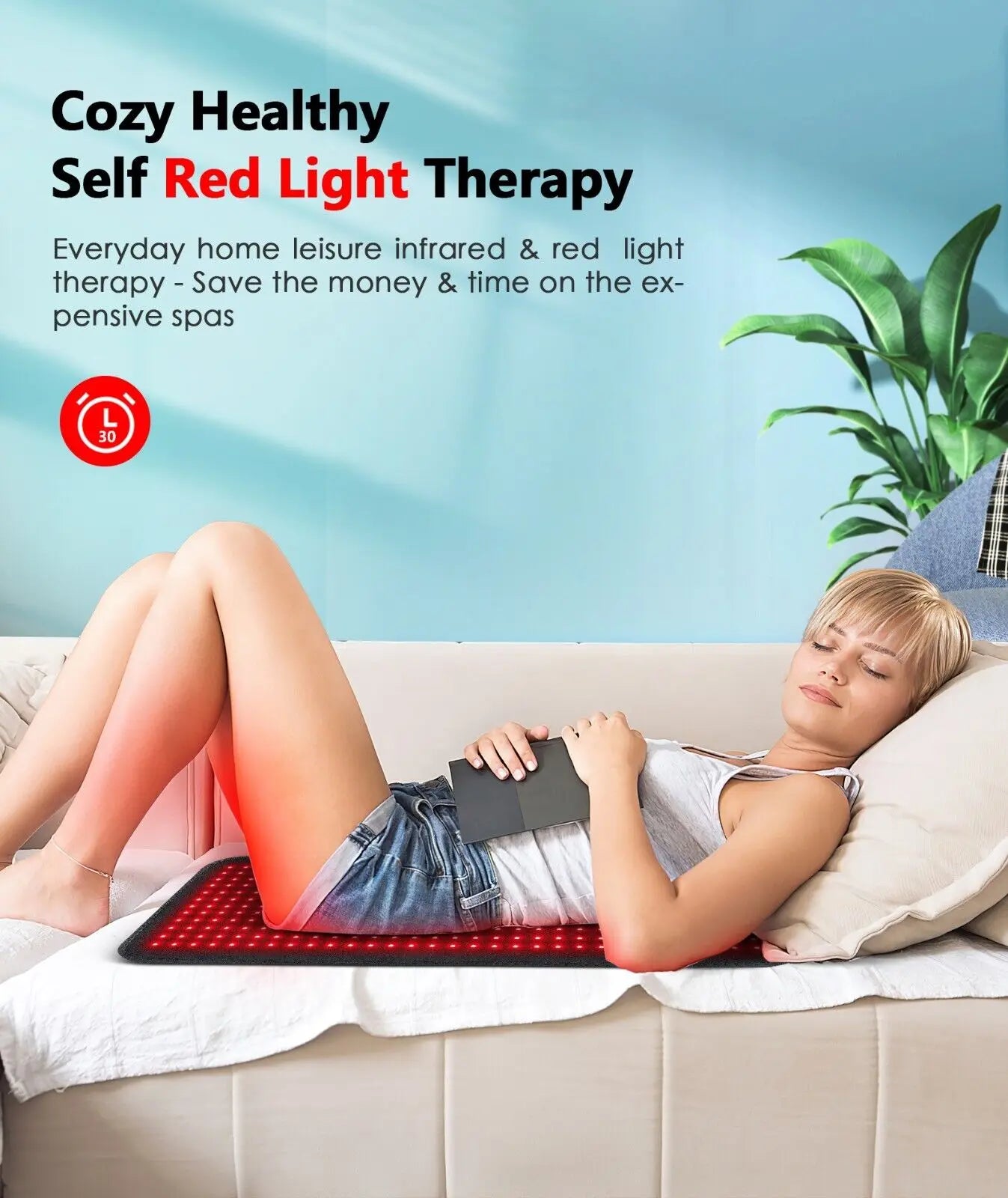 LED Red Light Therapy Belt 660nm 850nm For Body Relief
