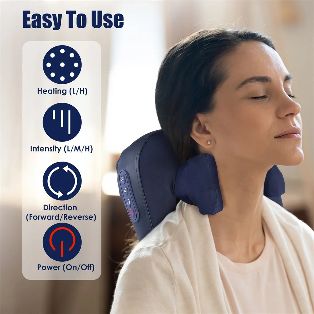 Electronic 4D Shiatsu Neck Massager Cordless Auto Off