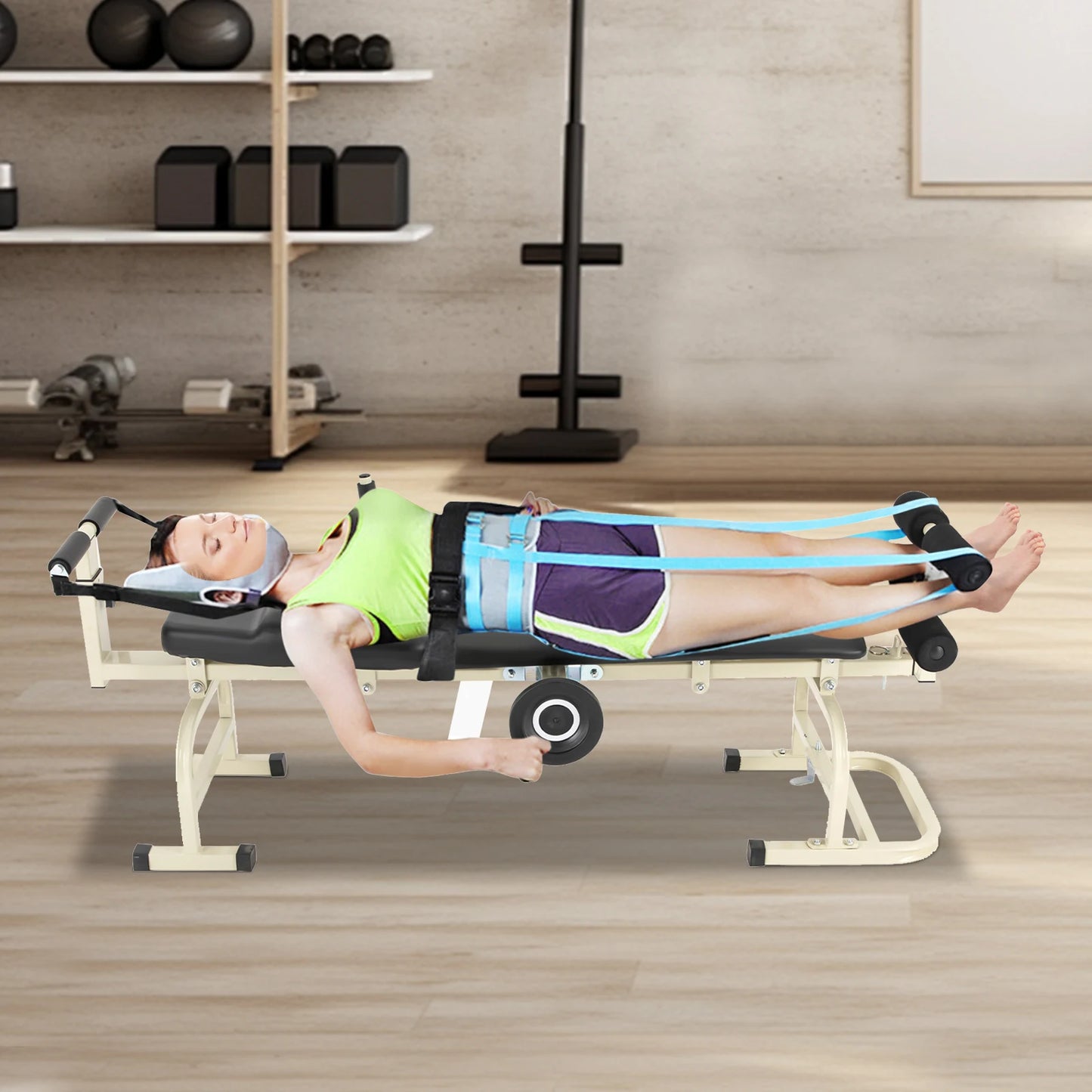 Foot Cervical Spine Stretcher And Lumbar Traction Table