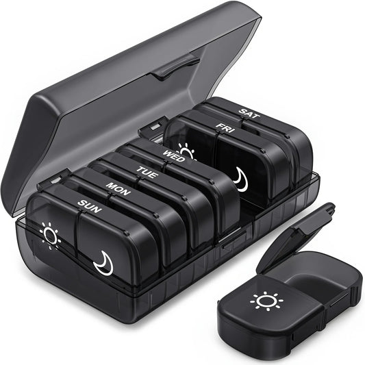 XMSJ Weekly Pill Organizer 7 Day AM PM Dual CaseKeeper