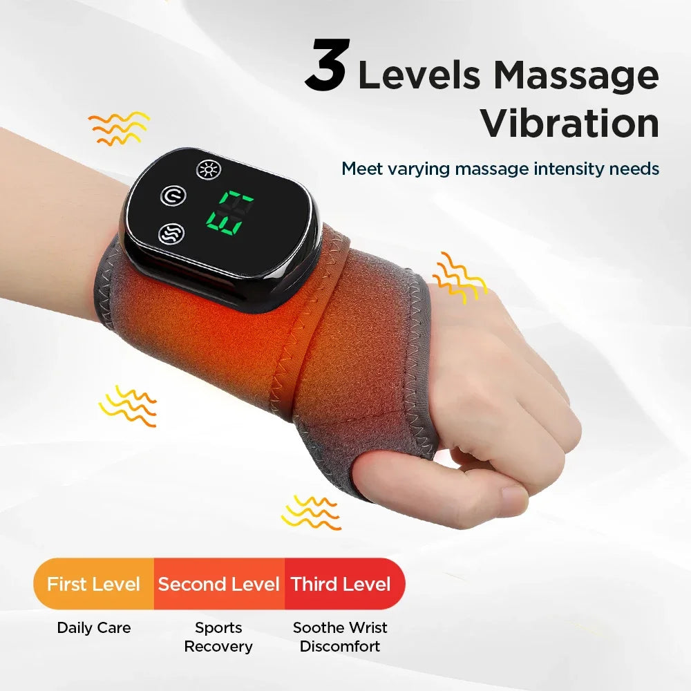 Heating Wrist Massage Band Guard Wrap Electric Hot Compress