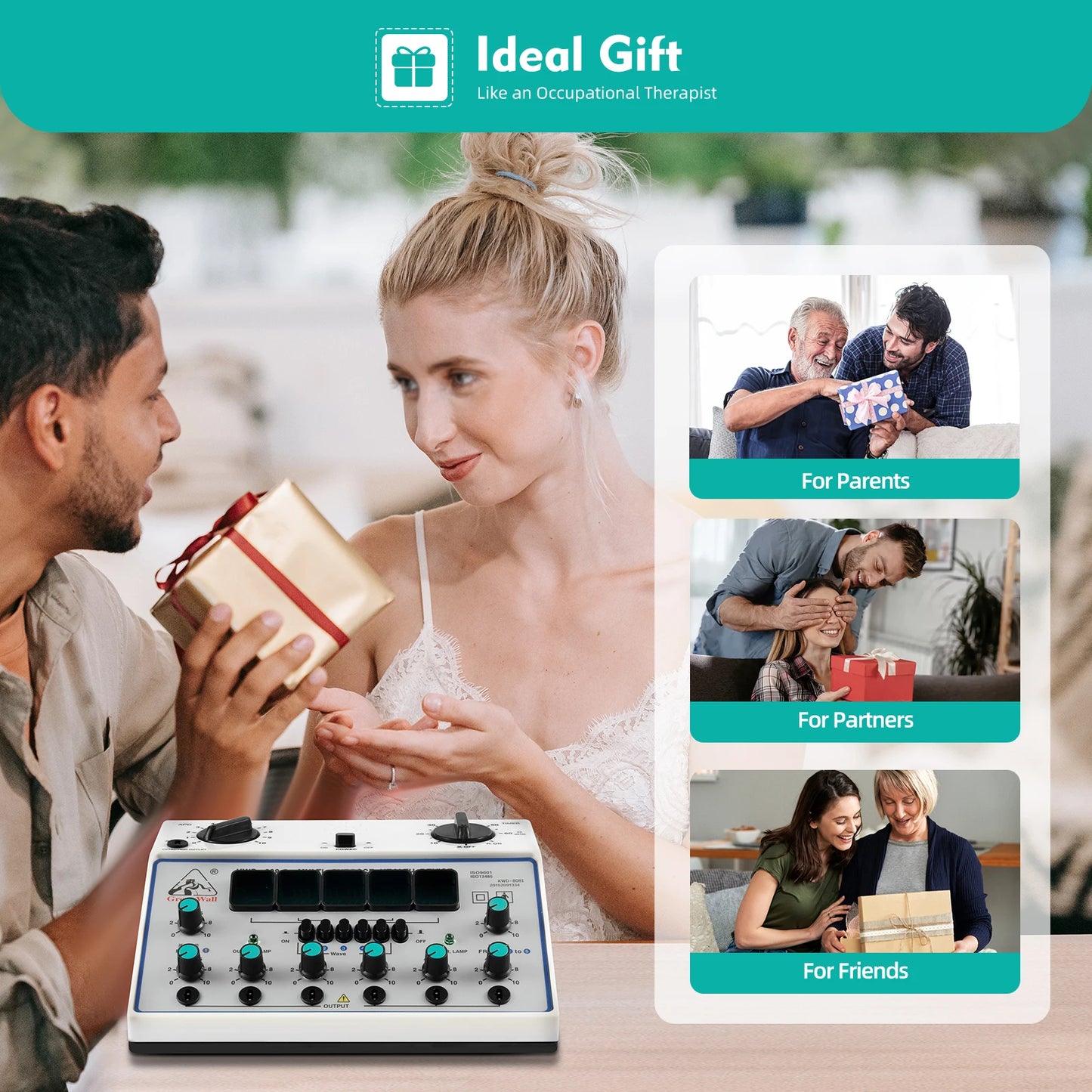 KWD 808I Pulse Massager 5 Wave TENS EMS Therapy Device