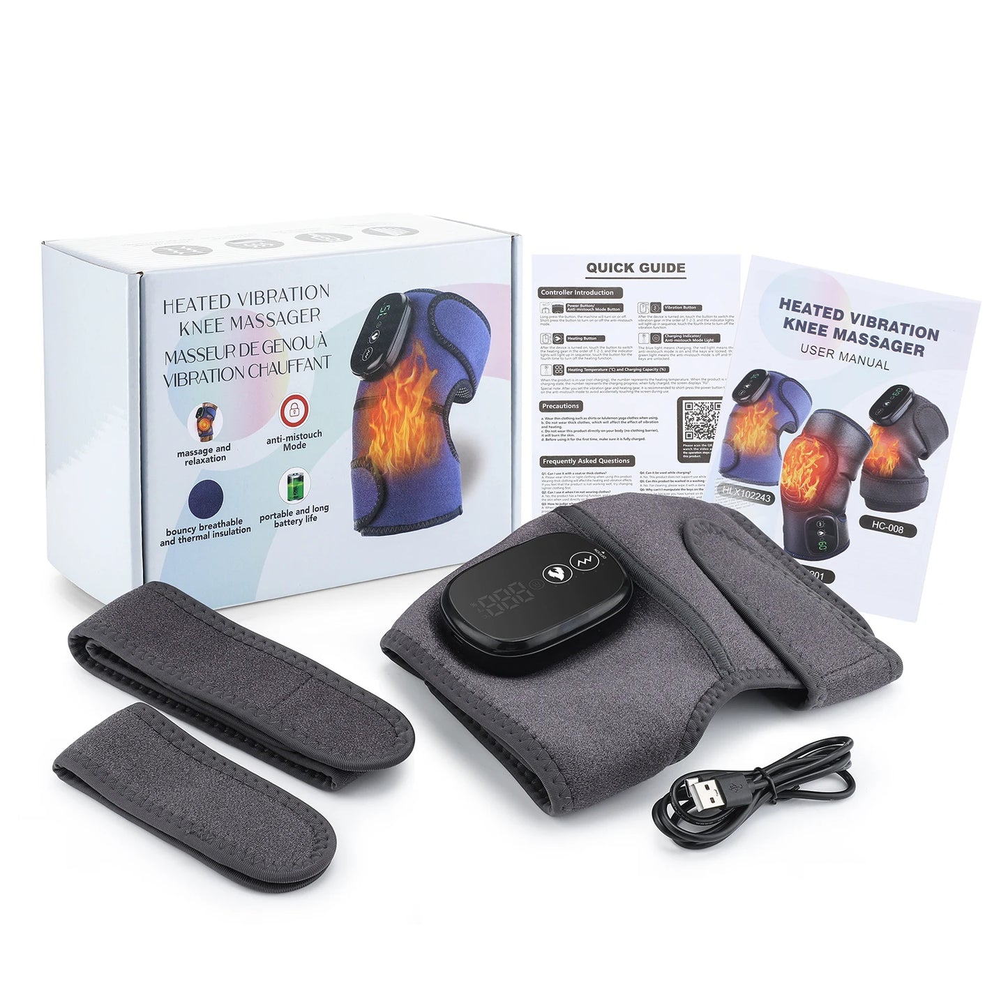 LeG Electric Heated Knee Massage Pad 3 In 1 Massager