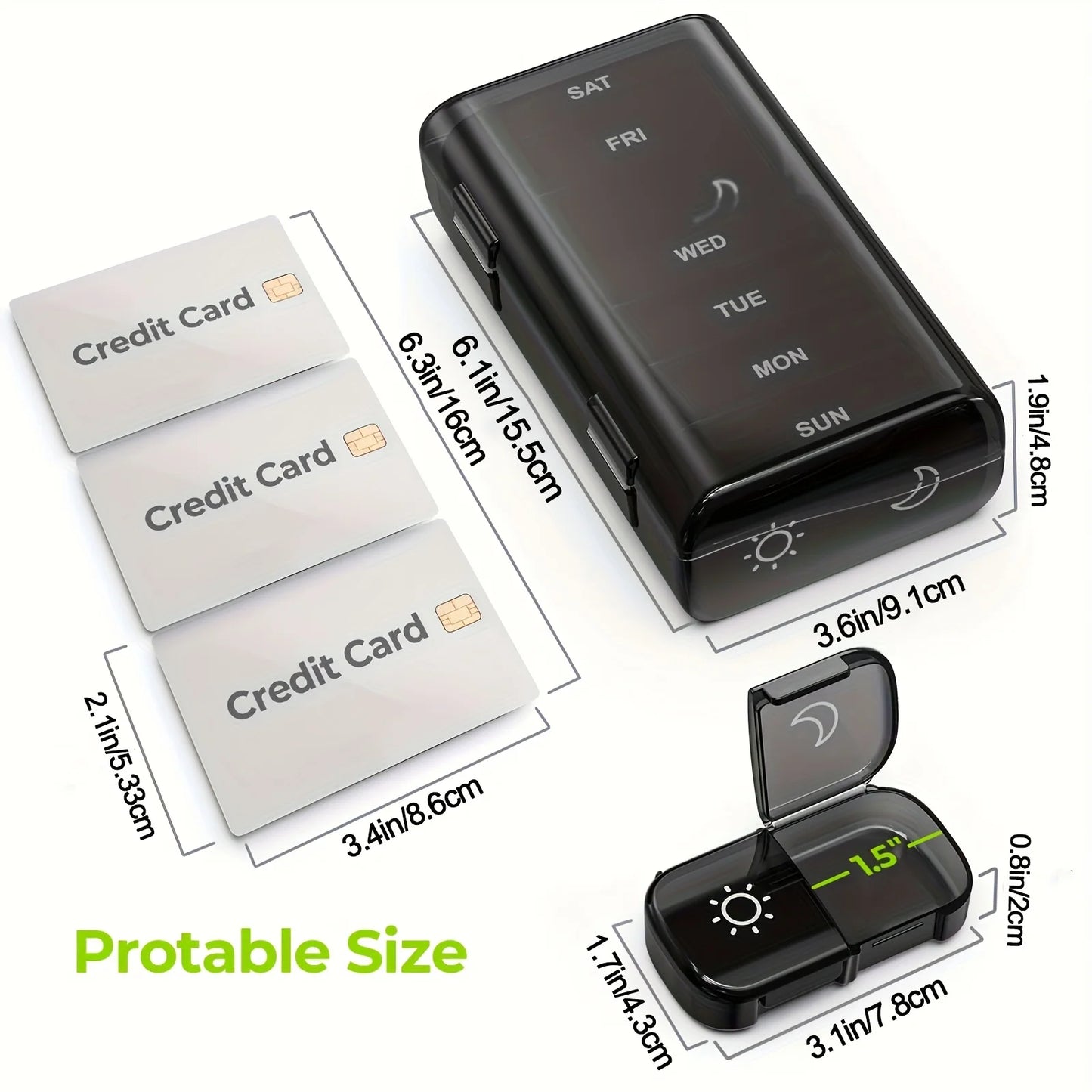 XMSJ Weekly Pill Organizer 7 Day AM PM Dual CaseKeeper