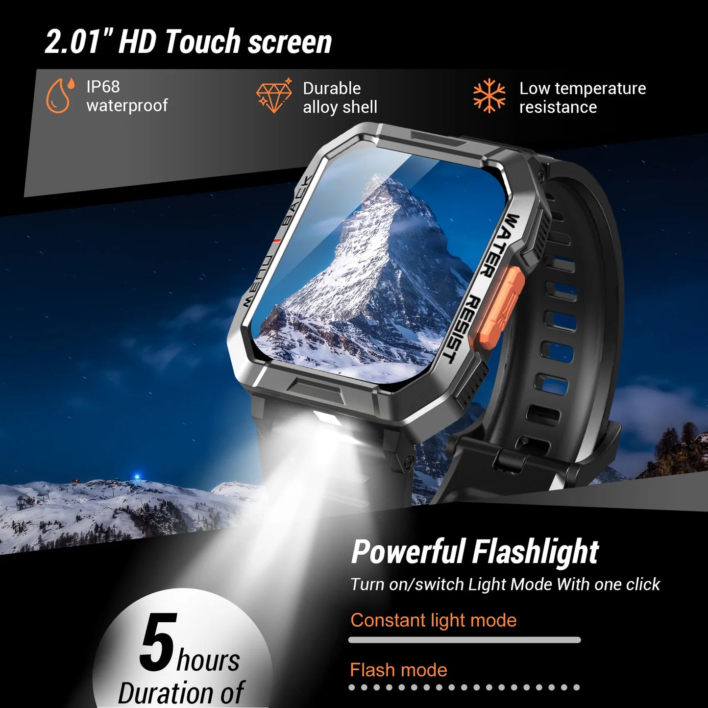 Blackview Outdoor Smartwatch For Men Waterproof Bluetooth