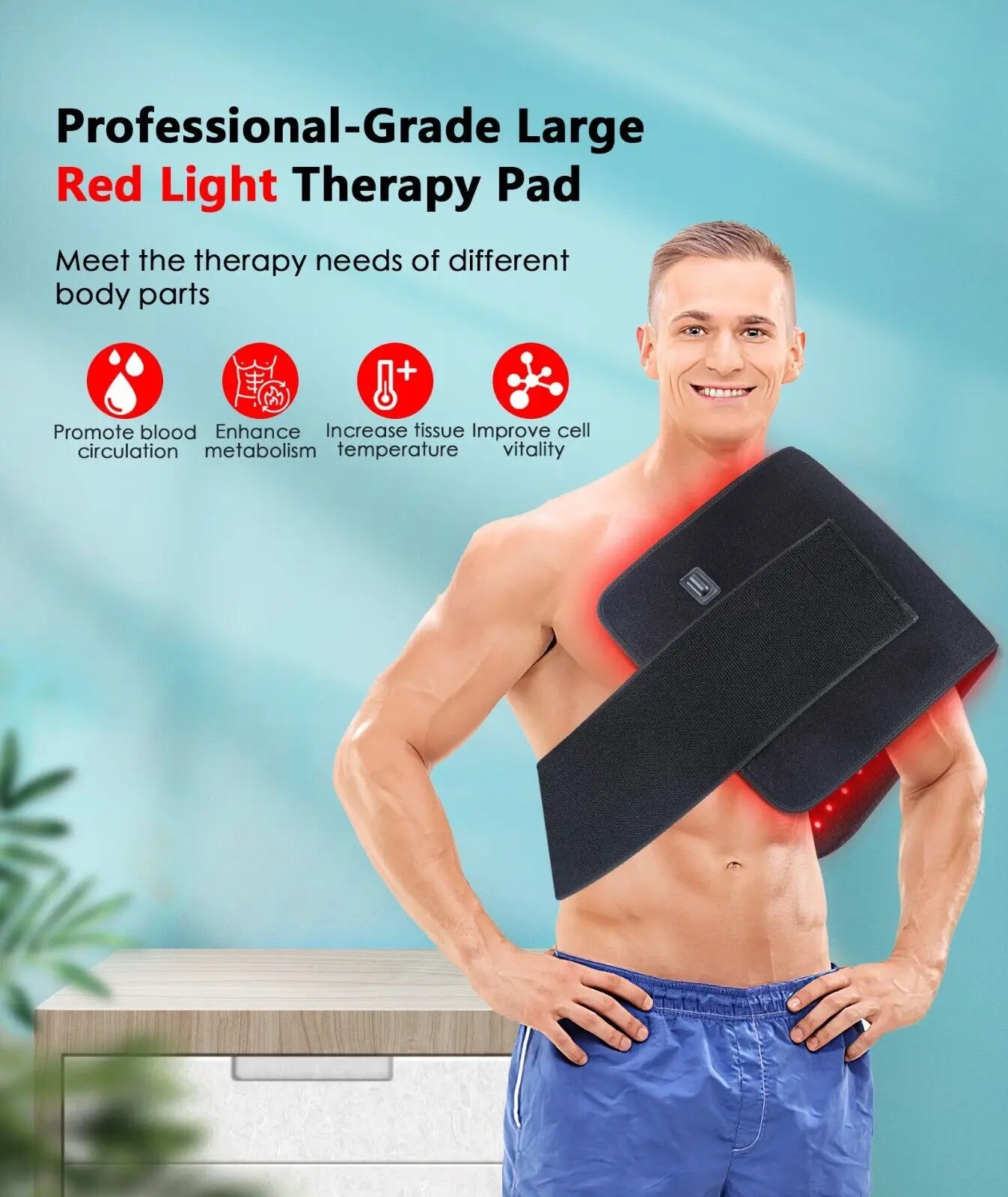 LED Red Light Therapy Belt 660nm 850nm For Body Relief