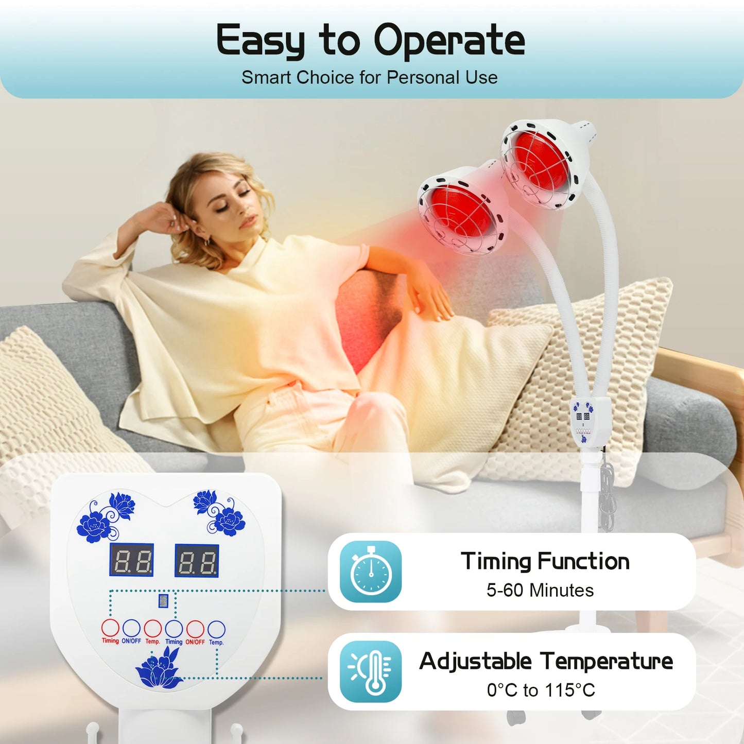 Hign-concerned Two Head Infrared Heat Lamp Therapy Device
