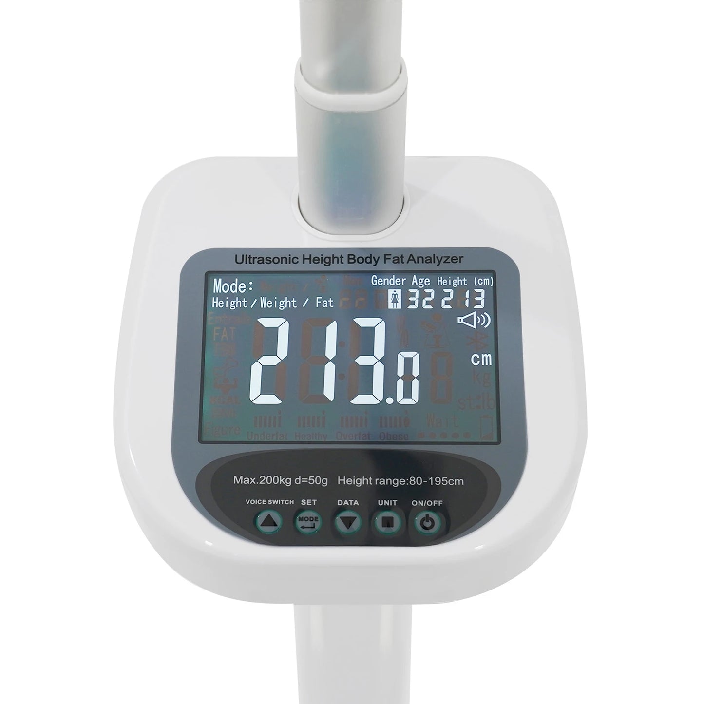 Ultrasonic Body Weight Scale With LCD Display BMI And Fat