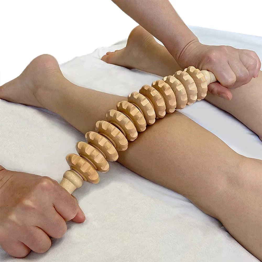 Hign Concerned Fascia Massager Anti Slip Wood Grooved Roller