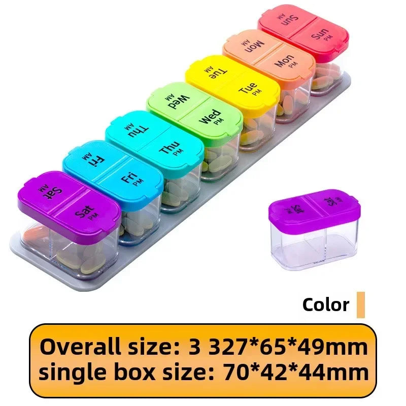 YIYUEQIANLI Pill Organizer 7 Day AM PM Weekly Case XL